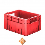 Zware transportkrat Euronorm plastic bak, krat VTK0 400x300x210 rood