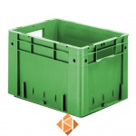 Zware transportkrat Euronorm plastic bak, krat VTK0 400x300x270 groen