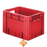 Zware transportkrat Euronorm plastic bak, krat VTK0 400x300x270 rood