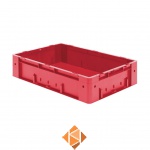 Zware transportkrat Euronorm plastic bak, krat VTK0 600x400x145 rood