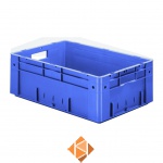 Zware transportkrat Euronorm plastic bak, krat VTK0 600x400x210 blauw