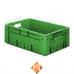 Zware transportkrat Euronorm plastic bak, krat VTK0 600x400x210 groen