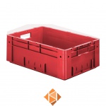 Zware transportkrat Euronorm plastic bak, krat VTK0 600x400x210 rood