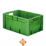 Zware transportkrat Euronorm plastic bak, krat VTK0 600x400x270 groen