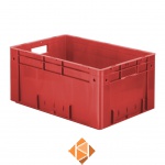 Zware transportkrat Euronorm plastic bak, krat VTK0 600x400x270 rood