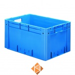 Zware transportkrat Euronorm plastic bak, krat VTK0 600x400x320 blauw