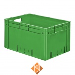 Zware transportkrat Euronorm plastic bak, krat VTK0 600x400x320 groen