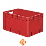 Zware transportkrat Euronorm plastic bak, krat VTK0 600x400x320 rood