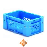 Zware transportkrat Euronorm plastic bak, krat VTK1 300x200x120 blauw