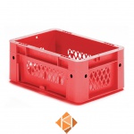 Zware transportkrat Euronorm plastic bak, krat VTK1 300x200x120 rood