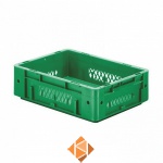 Zware transportkrat Euronorm plastic bak, krat VTK1 400x300x120 groen