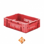 Zware transportkrat Euronorm plastic bak, krat VTK1 400x300x120 rood