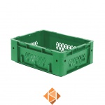 Zware transportkrat Euronorm plastic bak, krat VTK1 400x300x145 groen