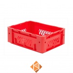 Zware transportkrat Euronorm plastic bak, krat VTK1 400x300x145 rood