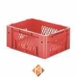 Zware transportkrat Euronorm plastic bak, krat VTK1 400x300x175 rood