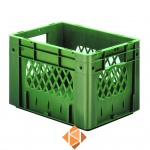 Zware transportkrat Euronorm plastic bak, krat VTK1 400x300x270 groen