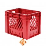 Zware transportkrat Euronorm plastic bak, krat VTK1 400x300x320 rood