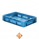 Zware transportkrat Euronorm plastic bak, krat VTK1 600x400x120 blauw