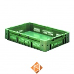 Zware transportkrat Euronorm plastic bak, krat VTK1 600x400x120 groen