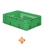 Zware transportkrat Euronorm plastic bak, krat VTK1 600x400x175 groen