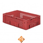 Zware transportkrat Euronorm plastic bak, krat VTK1 600x400x175 rood