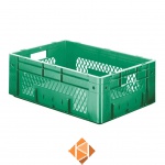 Zware transportkrat Euronorm plastic bak, krat VTK1 600x400x210 groen