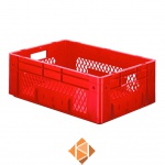 Zware transportkrat Euronorm plastic bak, krat VTK1 600x400x210 rood