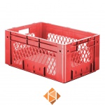 Zware transportkrat Euronorm plastic bak, krat VTK1 600x400x270 rood