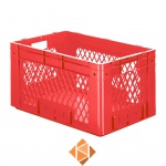 Zware transportkrat Euronorm plastic bak, krat VTK1 600x400x320 rood