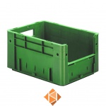 Zware transportkrat Euronorm plastic bak, krat VTK4 400x300x210 groen