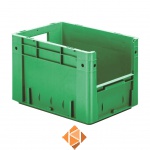 Zware transportkrat Euronorm plastic bak, krat VTK4 400x300x270 groen