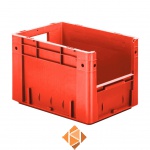 Zware transportkrat Euronorm plastic bak, krat VTK4 400x300x270 rood