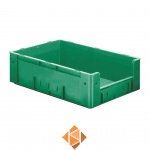 Zware transportkrat Euronorm plastic bak, krat VTK4 600x400x175 groen