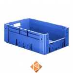 Zware transportkrat Euronorm plastic bak, krat VTK4 600x400x210 blauw