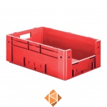 Zware transportkrat Euronorm plastic bak, krat VTK4 600x400x210 rood