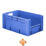 Zware transportkrat Euronorm plastic bak, krat VTK4 600x400x270 blauw