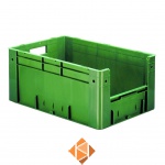 Zware transportkrat Euronorm plastic bak, krat VTK4 600x400x270 groen