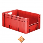 Zware transportkrat Euronorm plastic bak, krat VTK4 600x400x270 rood