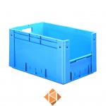 Zware transportkrat Euronorm plastic bak, krat VTK4 600x400x320 blauw