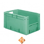 Zware transportkrat Euronorm plastic bak, krat VTK4 600x400x320 groen