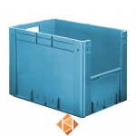 Zware transportkrat Euronorm plastic bak, krat VTK4 600x400x420 blauw
