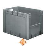 Zware transportkrat Euronorm plastic bak, krat VTK4 600x400x420 grijs