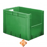 Zware transportkrat Euronorm plastic bak, krat VTK4 600x400x420 groen