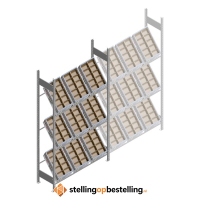Bakkenstelling HD met 3 niveaus bakken 2000x1300x400mm (hxbxd) beginsectie