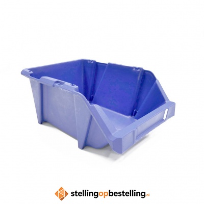 Begra stapelbare en nestbare kunststof magazijnbak type S3, 244x153x123 blauw