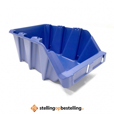 Stapelbare en nestbare kunststof magazijnbak type S6, 420x265x177 blauw