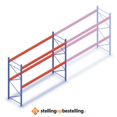 Deels gebruikte Nedcon palletstelling 3000x3500x1100 - 2 niveaus beginsectie