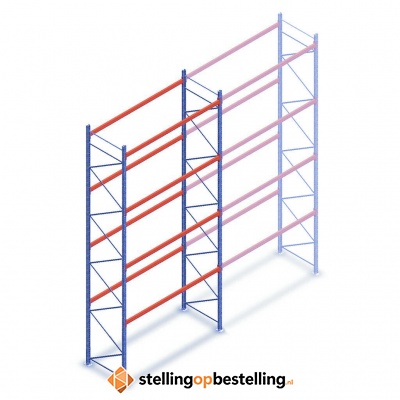 Deels gebruikte Nedcon palletstelling 6000x3100x1100 - 4 niveaus beginsectie