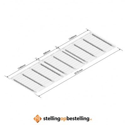 Draadroosterlegbord AR niveau 2x 1340x1100mm + 1x 890x1100mm