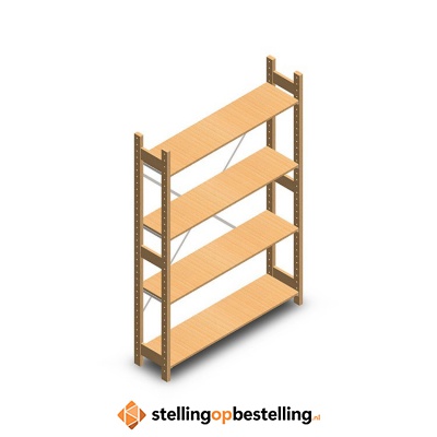 Houten legbordstelling bt euro 1800x1170x300 beginsectie
